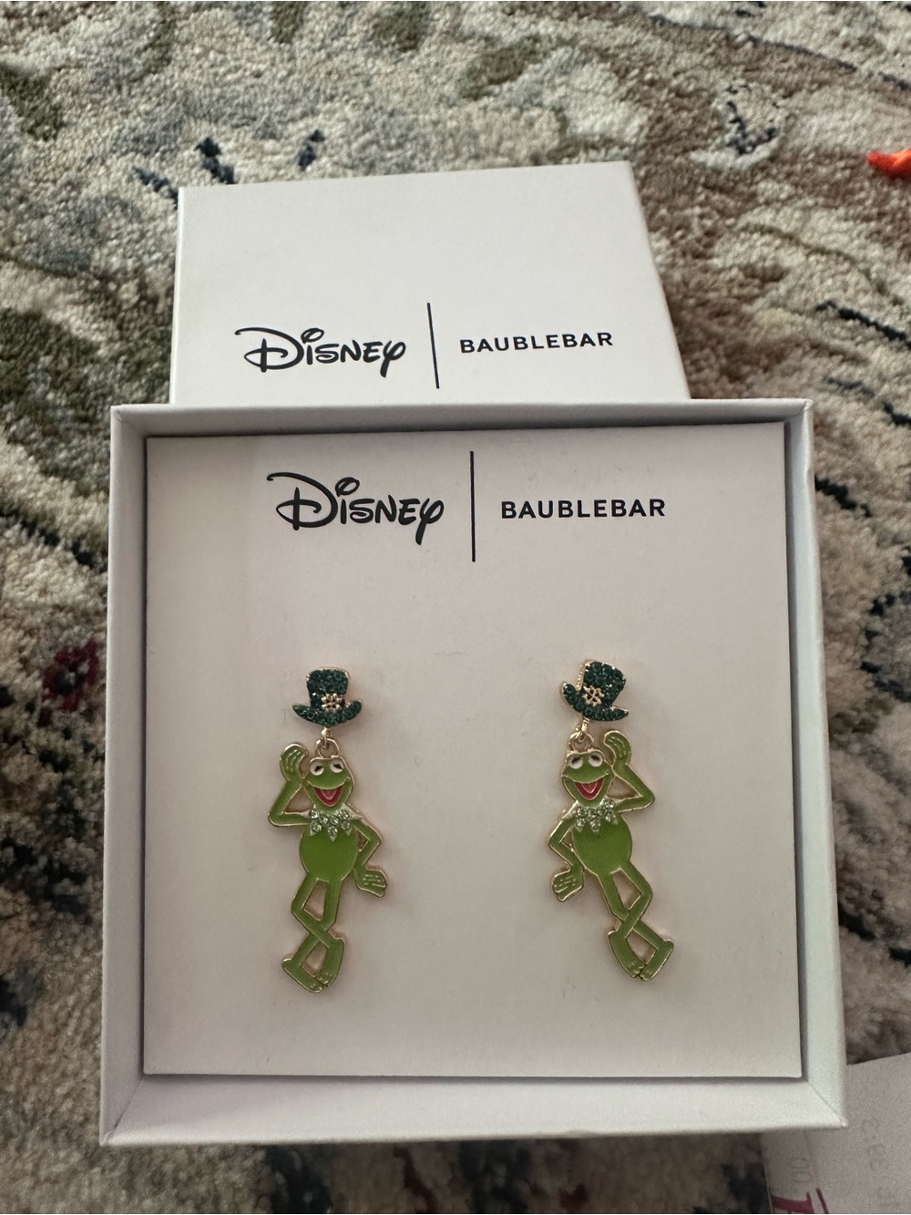 NWT Disney X BAUBLEBAR Kermit the Frog St. Patrick's Day Earrings